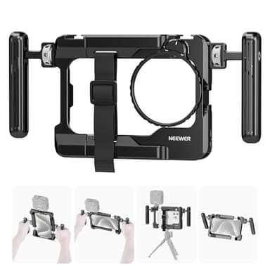 NEEWER Rig Vidéo Universel pour Smartphone avec Adaptateur Filtre 67mm Griffe Anti Chute Compatible avec DJI Micro Stabilisateur Cage Téléphone pour iPhone 16 Pro Max S24 Ultra Pixel 9 Pro, PA017
