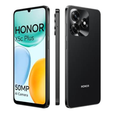 Honor X5c Plus 4G Smartphone Dual SIM, Telephone Portable 4Go 256Go, Caméra 50MPx, 6.74 Pouces 90Hz écran Confort Téléphone, 5130mAh Batterie, MicroSD 1To Extensible, Android 15, Midnight Noir