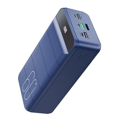 PDBEST Batterie Externe 60000mAh Charge Rapide, 22.5W Power Bank avec Écran LED Chargeur Portable 4 Sorties et 3 Entrées Compatibles avec iPhone, Android, Tablettes, etc Bleu