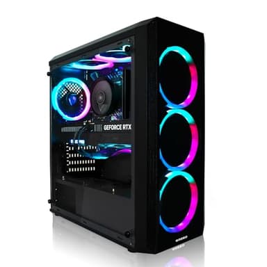 Greed® MK2 - High End PC Gamer - AMD Ryzen 7 5700X + Nvidia Geforce RTX 5060 - Ordinateur RGB Ultra Rapide + PC Gaming 4K Raytracing avec 4.6 GHZ - 16 Go DDR4 RAM - 1 TB SSD - WLAN + W11 Pro