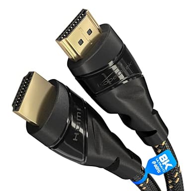 KabelDirekt – Câble HDMI 8K/4K – 1m – 8K@60Hz (cuivre supplémentaire pour Ultra HD rapide, gaine en nylon, 4K@120Hz/8K@60Hz – High Speed HDMI avec Ethernet, Blu-ray/PS5/Xbox/Switch, noir)