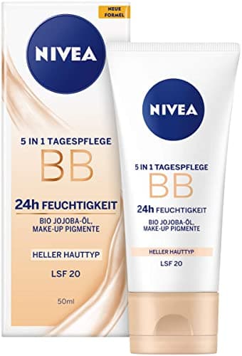 NIVEA Crème de jour 5 en 1 BB 24h - Hydratation - Type de peau claire - SPF 20 - 50 ml