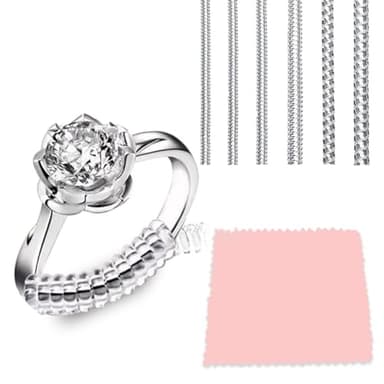 Réducteur de taille de bague invisible en 6 pièces, réduit la taille de 0,5 à 1,5, adapté aux bagues femmes et hommes de 1 à 9 mm