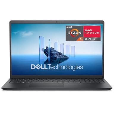 Dell 15 PC Portable DC15255 15,6" FHD (1920 x 1080) 120 Hz, Processeur AMD Ryzen 5 7520U, Graphiques Radeon 610M, 8 Go LPDDR5, 512 Go SSD, Windows 11 Home, Clavier AZERTY - Noir Carbone