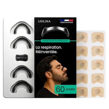 Ecarteur Nasal Magnétique Premium Notice – Pack 60 Jours (120 Patchs) Aimantés – Anti Ronflement efficace puissant, Dilatateur Nasal pour Respiration Optimale, Sommeil Réparateur & Activité Sportive
