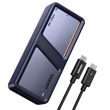 UGREEN 80 Gbps Boîtier M2 SSD NVMe Compatible avec Thunderbolt 5/ 4 et USB 4, Compatible Con Windows, Linux y macOS (Non Compatible avec Les SSD SATA NGFF ou PCIe Gen 5.0)
