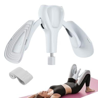 Appareil d’Exercice du Plancher Pelvien et du Périné, Kegel Réglable 35 kg pour Cuisses et Hanches, Équipement de Renforcement à Domicile pour Femmes et Hommes, Post-Partum, avec Bande – Gris