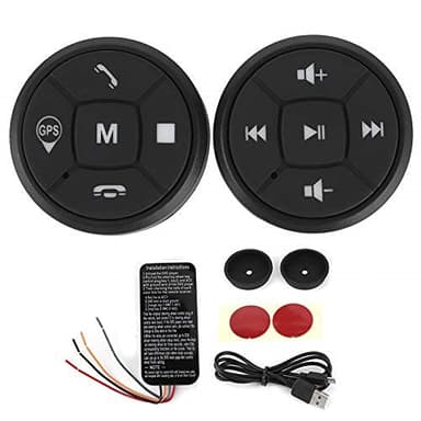 bouton Media Télécommande Volant Portable sans Fil Bluetooth Voiture Contrôleur Appels Musique GPS Commandes Au Volant