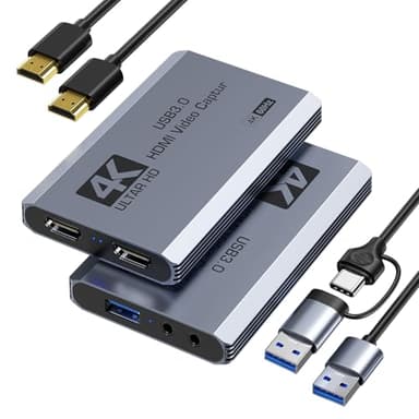 XIIXMASK Carte de Capture vidéo, USB 3.0 Carte de Capture 4K HDMI Loop-Out, 4K 60FPS/1080P 240FPS Capture de Jeu vidéo pour Fonctionne pour PS5/caméra/PC/streaming