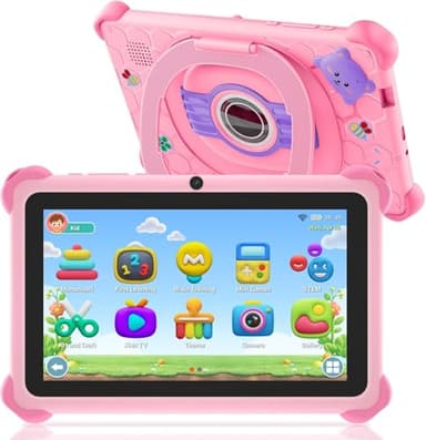 Tablette Enfants 7 Pouces Android Avec GMS Certified 2 GB RAM 32GB ROM WiFi - Éducative Avec Applications Pré-Installées, Contrôle Parental, Tactile Et Kid-Proof Étui