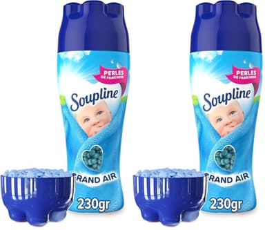 SOUPLINE - Perles de fraîcheur pour le linge - Booster de Parfum Grand air longue durée - 230g (Lot de 2)