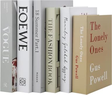 6Pcs Livre de Décoration de Mode, Beaux Faux Livres pour La Décoration Ménagers, Style de Décoration D'Étagère Noir et Blanc, Faux Livres Vierges pour Tables Basses/Etagères/Chambre À Coucher (B)