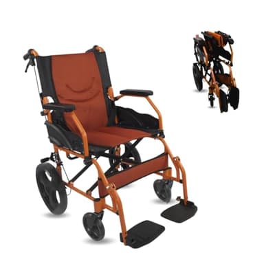 Mobiclinic®, Fauteuil roulant, Pliant, Léger, Siège 46 cm, Deux systèmes de freinage, Dossier, Aluminium, Repose-pieds pliants, Modèle pirámide, Petites roues, Accoudoirs fixes
