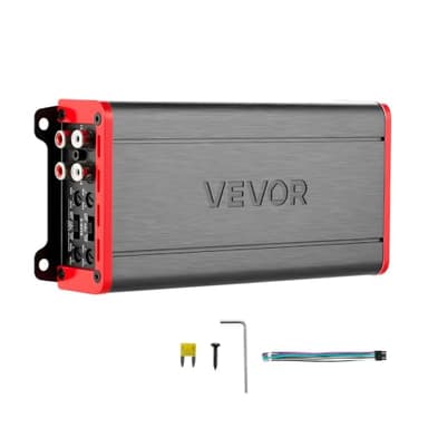 VEVOR Amplificateur Audio Voiture, Ampli de Puissance à 4 Canaux Pontables pour Subwoofer, Max. 4x272 W sous 4 ohms/4x400 W sous 2 ohms Classe D à Gamme Complète, Amplificateur Stéréo pour SUV, MPV