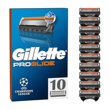 Gillette ProGlide Lot de 10 lames de rasoir pour homme avec tondeuse de précision, 5 lames anti-friction (l'emballage peut varier)