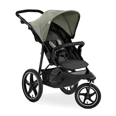 hauck Poussette 3 Roues Runner 2, Grandes Roues Pneumatiques, Jusqu'à 22 kg, Pliable, Pare-Soleil UV 50+, Inclinable, Guidon Réglable, Panier XL Jusqu'à 3 kg, Mickey Mouse Olive