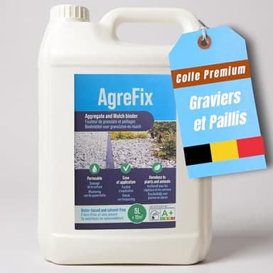 Agrefix – liant gravier extérieur 5 L – fixateur & stabilisateur de cailloux et paillis, écologique et non toxique