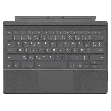 MoKo Clavier Français Compatible avec Microsoft Surface Pro 7 Plus/7/6/5/4/3, Clavier AZERTY Bluetooth Pivot Rotatif Fin, Batterie Lithium Intégrée, Gris Granuleux
