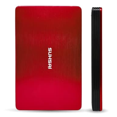 SUHSAI Disque Dur Externe USB 3.0 1 to, léger, pour la Sauvegarde et Le Stockage des données, Disque Dur de Jeu Portable, Stockage étendu pour Ordinateur Portable, Mac, Ordinateur de Bureau (Rouge)