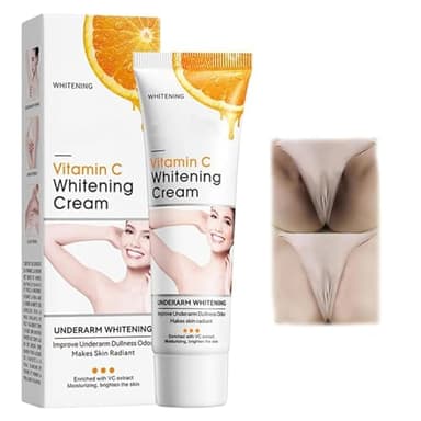 Crème éclaircissante Pour Les Zones Intimes,Crème Anti-Taches Brunes à La Vitamine C,Creme Eclaircissante Peau Noir Puissant,Répare,Restaure L'éclaircissement,Pour Les Aisselles,Les Coudes (50g, 1PC)