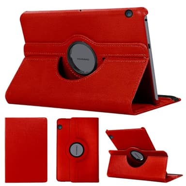 SWEIMEN Étui Rotatif pour Huawei MediaPad T5 10 Tablette Housse de Protection avec Réveil Automatique Rotation Coque