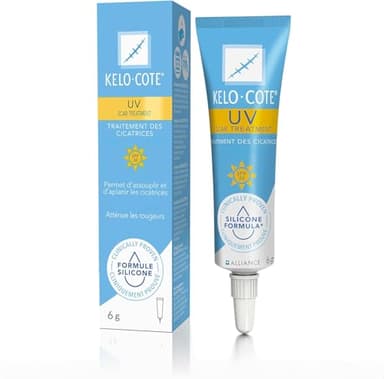 KELO-COTE Tube 6g - Gel Cicatrice UV SPF 30 - Traitement Des Cicatrices - Formule Silicone - Atténue Rougeurs & Démangeaisons - Résiste À L’Eau - Transparent - Cliniquement Prouvé