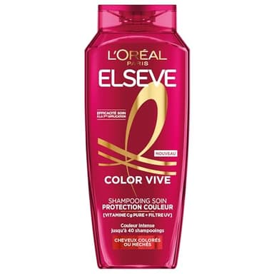 L'Oréal Paris - Shampooing Soin Protection Couleur - Protection Couleur Jusqu'à 10 Semaines - Pour Tous Types de Cheveux Colorés ou Méchés - Enrichi en Pivoine et Filtre UV - Elseve Color-Vive - 400ml