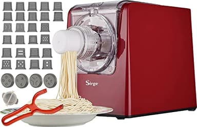 Sirge PASTAMAG30 Machine à pâtes 300 W - 30 Trafile - jusqu'à 900 g de pâte - Extrusion verticale et horizontale - Accessoires inclus pour raviolons gratuits