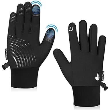 SAWANS Gants de Cyclisme Thermiques d'hiver pour Enfants et Filles, Coupe-Vent, antidérapants écran Tactile, l'équitation et la pour Enfants de 3 à 10 Ans pour Le Cyclisme (Noir, L (9-10 Ans))