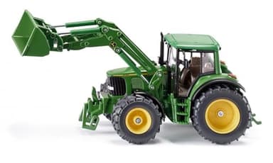 siku 3652 – Tracteur John Deere avec chargeur frontal, 1:32, Métal/Plastique, Vert, Chargeur frontal mobile, Cabine de conduite amovible
