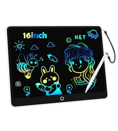 Tablette D'écriture LCD 16 Pouces, Tablette Dessin Enfant, Tablette Graphique Ardoise Magique Jouets Enfant 3 4 5 6 7 8 9Ans Garçon Fille, éducatifs Jouet Cadeaux d'anniversaire de Noël pour Enfants