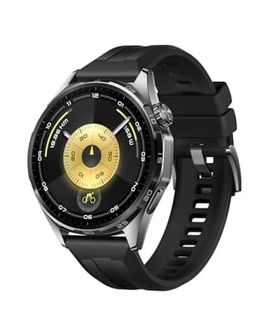 HUAWEI Watch GT 6 GPS 46mm Montres connectées, Écran AMOLED de 1,47 Pouce, Jusqu'à 21 Jours d'autonomie, Cyclisme de Niveau Professionnel, Compatible avec iOS et Android, Analyse ECG, Noir