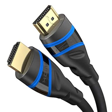 KabelDirekt – Câble HDMI 10K & 8K, HDMI 2.1 b – 1m, disponible en 0,5-5m – Certifié, développé en Allemagne (Câble Ultra High Speed pour PC, PS5, Xbox, moniteur et TV – noir-bleu)