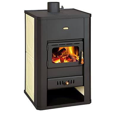 Prity Poêle à bois et gaz S3W17 22 kW Multi-combustibles avec effet de flamme et minuterie