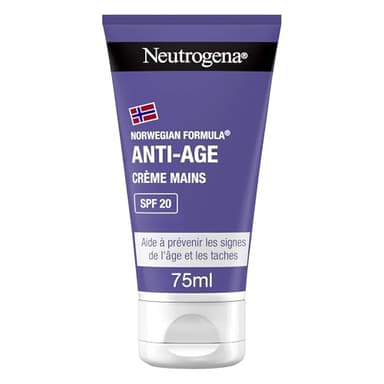 Neutrogena | Crème Mains Anti-Âge SPF 20 Formule Norvégienne (tube de 75 ml) – Crème hydratante pour les mains contre les signes visibles de l'âge et les taches – Soin des mains au parfum délicat