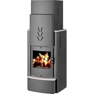 Confort et Loisirs Poêle à Bois SONATA 16 kW - Acier - Gris - Bois