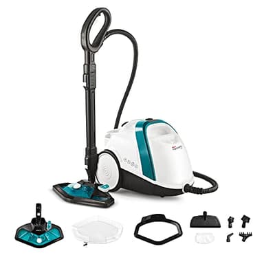 Polti Vaporetto Smart 100 T, Nettoyeur Vapeur avec Chaudière Haute Pression 4 Bars, Autonomie Illimitée et Recharge Continue, 9 Accessoires Inclus, Blanc et Turquoise