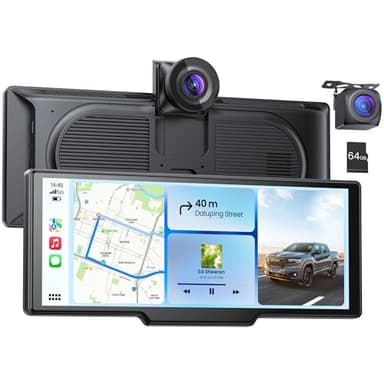 Avaett 9,26" Écran CarPlay Voiture pour Apple CarPlay & Android Auto avec Dash Cam 4K et Cam de Recul HD, Car Play avec Mises à Jour OTA, Bluetooth 5.2, Mirror Link, Commande Vocale et Navigation GPS