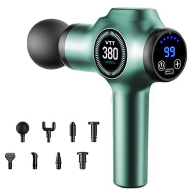 Pistolet de Massage, Masseurs électriques portables, Pistolet de Musculaire, Massage Gun à Percussion des tissus profonds avec 99 Niveaux Réglables et 9 Têtes de