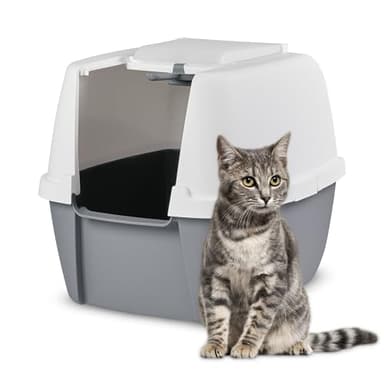 Iris Ohyama, Maison de Toilette pour Chat avec Pelle XXL, Gris, Anti-Fuite, Nettoyage Facile, Capot, pour Chats Adultes, Chatons, Lapins, Grande capacité, sans BPA, Capot détachable, CLH-17J