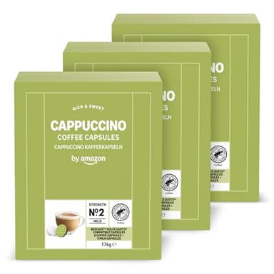 by Amazon Cappuccino Capsules Compatible Dolce Gusto 24 portions, 3 lot de 16