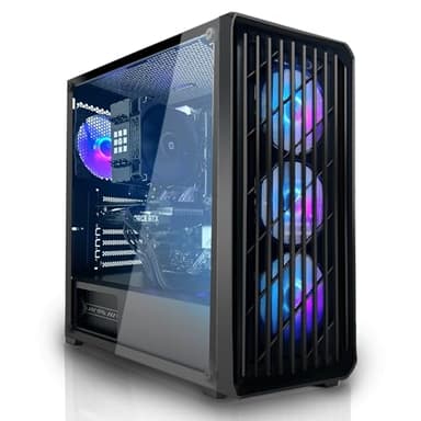 SYSTEMTREFF PC Gamer Basique AMD Ryzen 3 4300G 4x4GHz | AMD RX Vega 6 | 512Go M.2 NVMe | 16Go DDR4 RAM | Windows 11 | Ordinateur de Bureau WLAN pour Les Joueurs, Les Gamers