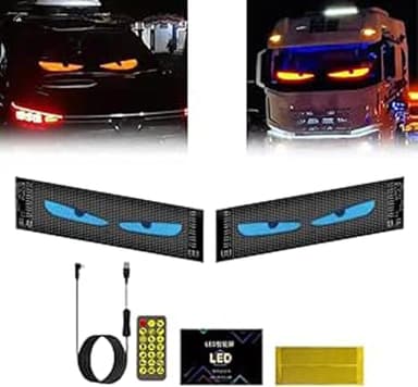 Panneau LED Voiture, Panneau Affichage LED, Plaque Lumineuse Camion Personnalisé, Écran LED 37,2 X 9,2 Cm, 5 V / 2 A Bluetooth Smart Apps Panneau LED RVB(70x173mm)