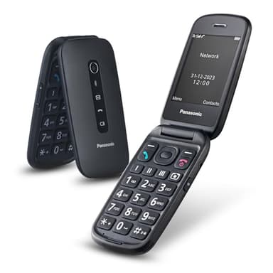 Panasonic KX-TU550EXB Téléphone Portable à Clapet 4G, Écran Large 2,8", Appareil Photo 1,2 MP, Autonomie 290h, Noir