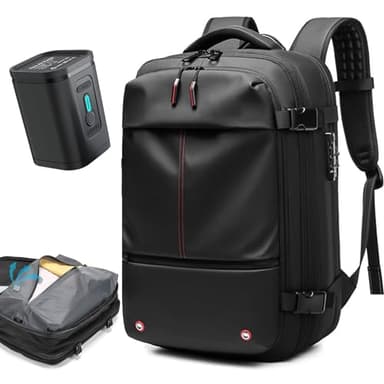 Quincry - Vacpack - Sac à dos extensible avec système de compression sous vide pour voyage, sac à dos gonflable de 50 litres, Large, Tendance