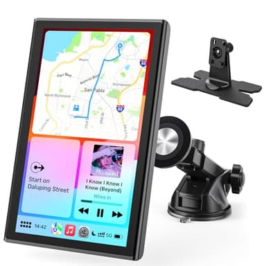 Avylet Écran 7'' A-pple Carplay Voiture, Android Auto sans Fil Tactile Portable, Navigation GPS, Contrôle Vocal Google/Siri, Radio Bluetooth, AUX/FM, Mirror Link, OTA