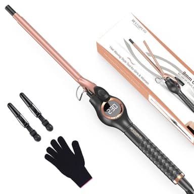 Boucleur a Cheveux 9mm BESTOPE PRO, Boucleur a Cheveux pour Petites Boucles, Multi-Températures Sélectionnables, Boucleur Prolongé, Fer a Boucler à Chauffage Rapide, Boucleur Avec Grand Écran LCD
