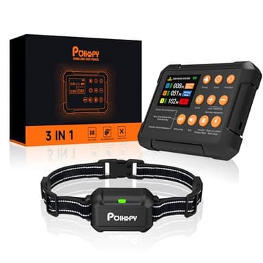 Système de Clôture Sans fil Pour Chien, 3 en 1 Clôtures Anti Fugue pour Chiens avec Zone D'entrée Interdite + Fonction Collier de Dressage pour Chien pour Intérieur et Extérieur, Invisible Portable
