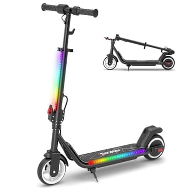 iScooter IK3MAX Trottinette éLectrique Enfant 6,5",Pliable,pour 8-15 Ans,Vitesses 8/13/19 km/h,Autonomie 13km,ÉCran LED,Lumières LED Colorées,Bluetooth,Klaxon,Guidon RéGlable