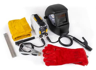 GYS, GYSMI 160A, Poste à Souder à l'Électrode Enrobée 160A Monophasé 230V (MMA), Avec Masque LCD TECHNO 11, Porte-électrode, Câble de Masse, 10 Éléctrodes Ø2,5mm, Marteau/Brosse, Gants, Tablier